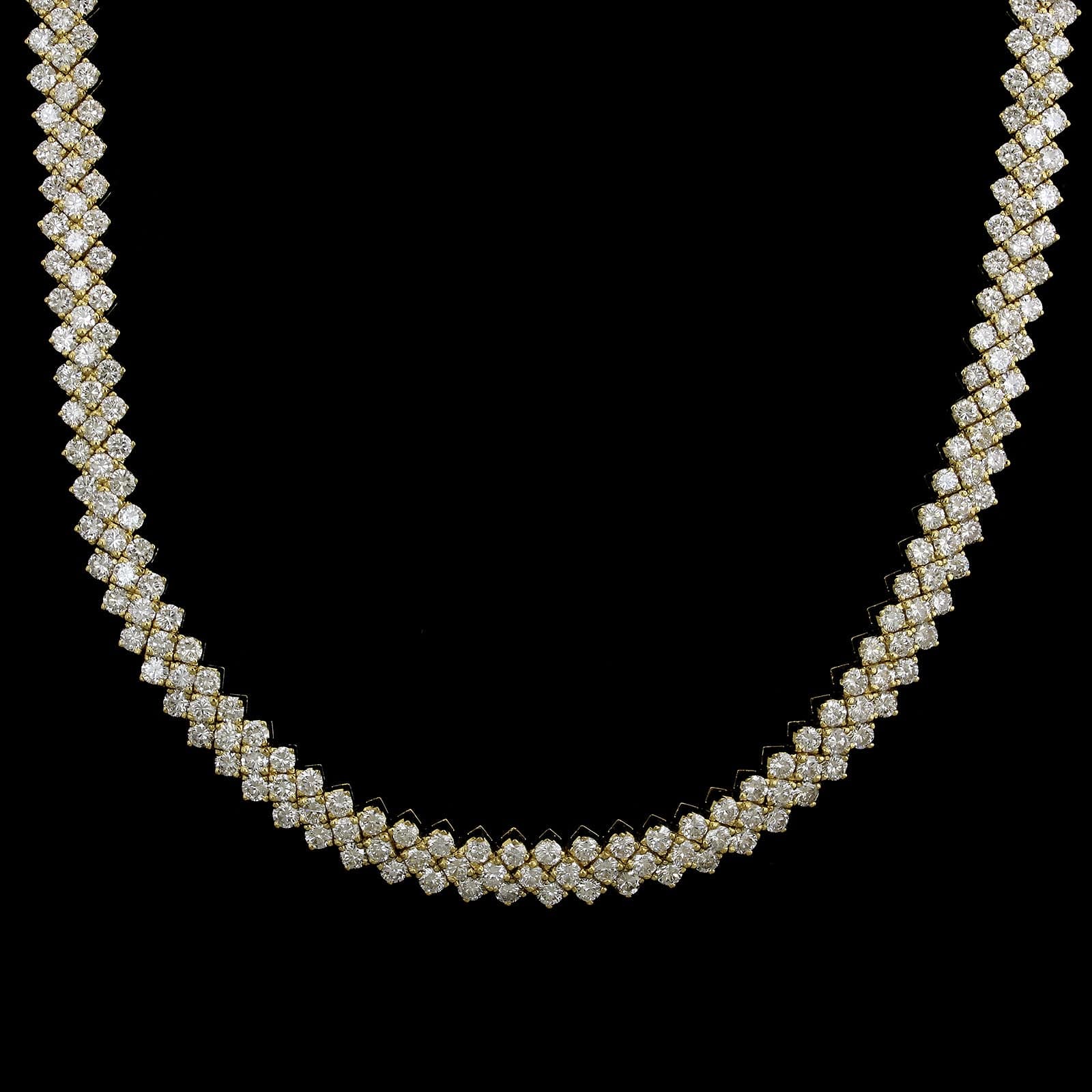 18K Yellow Gold Estate Diamond Necklace