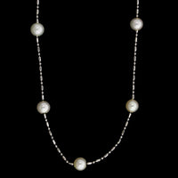 14K White Gold Estate Cultured Pearl Necklace