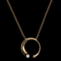 18K Rose Gold Estate Diamond Pendant Necklace