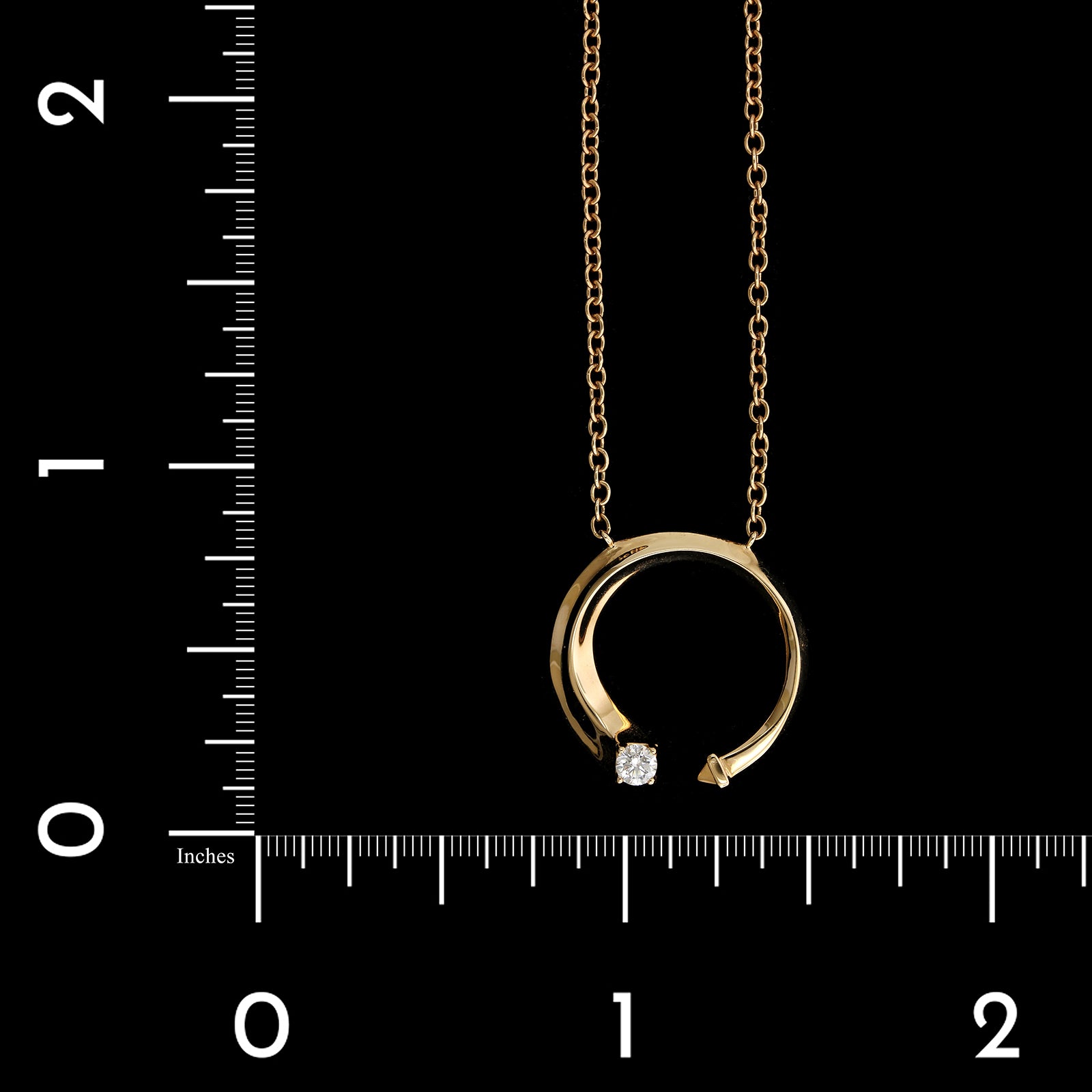 18K Rose Gold Estate Diamond Pendant Necklace