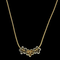 14K Two-tone Gold Estate Diamond Slide Pendant Necklace