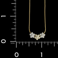 14K Two-tone Gold Estate Diamond Slide Pendant Necklace