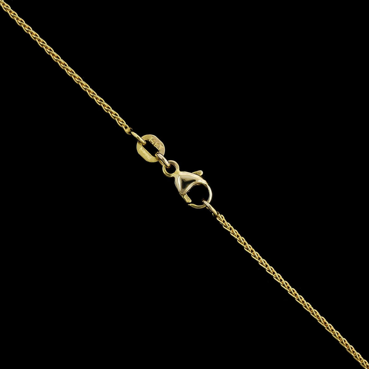 14K Yellow Gold Estate Diamond Cross Pendant Necklace