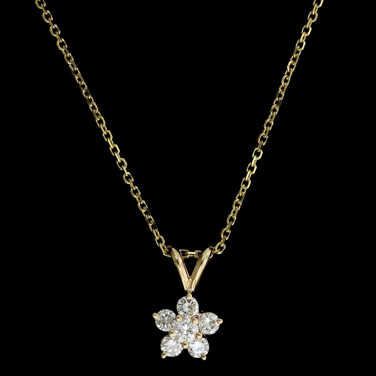 14K Yellow Gold Estate Diamond Pendant