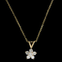14K Yellow Gold Estate Diamond Pendant