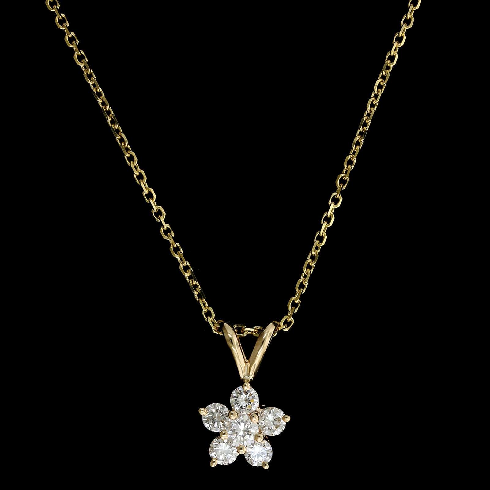 14K Yellow Gold Estate Diamond Pendant