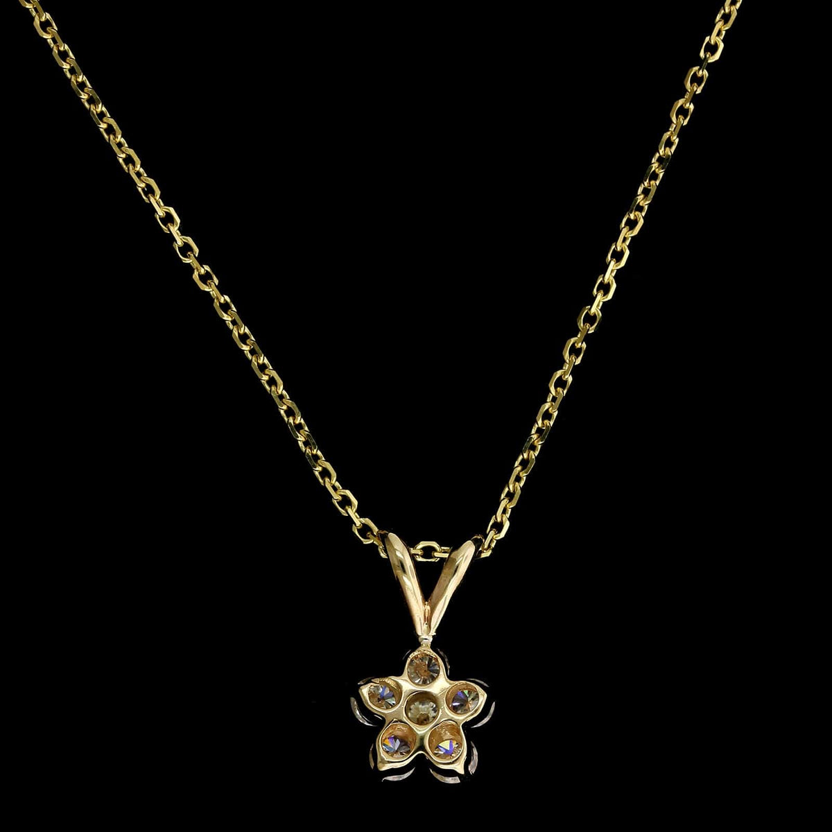 14K Yellow Gold Estate Diamond Pendant