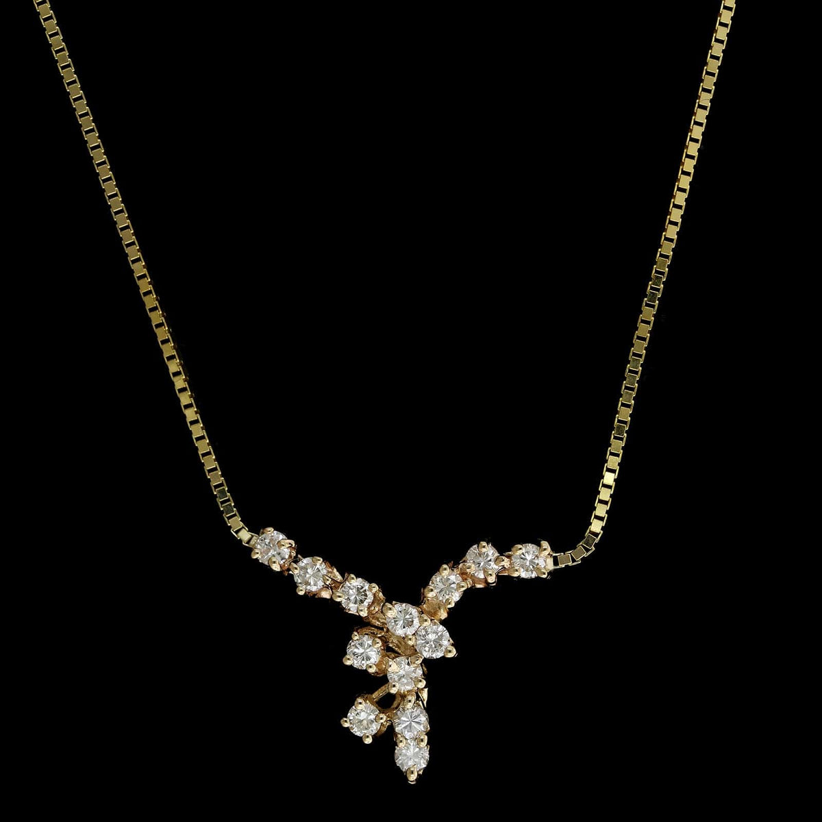 14K Yellow Gold Estate Diamond Necklace