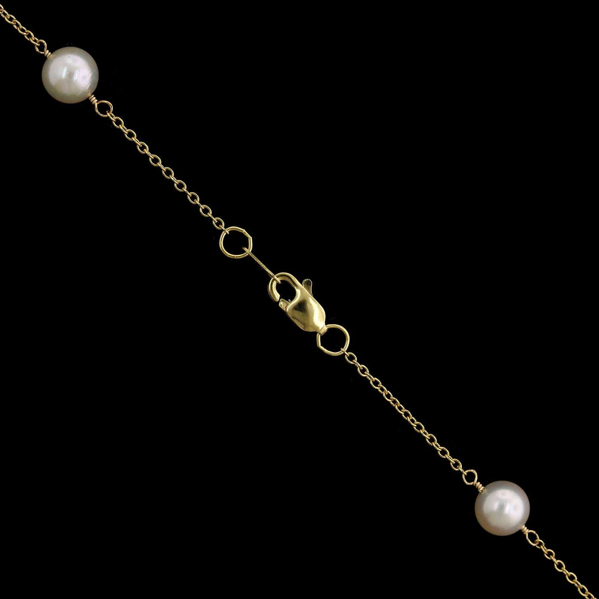 18K Yellow Gold Estate Cultured Pearl Necklace