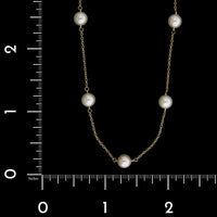 18K Yellow Gold Estate Cultured Pearl Necklace