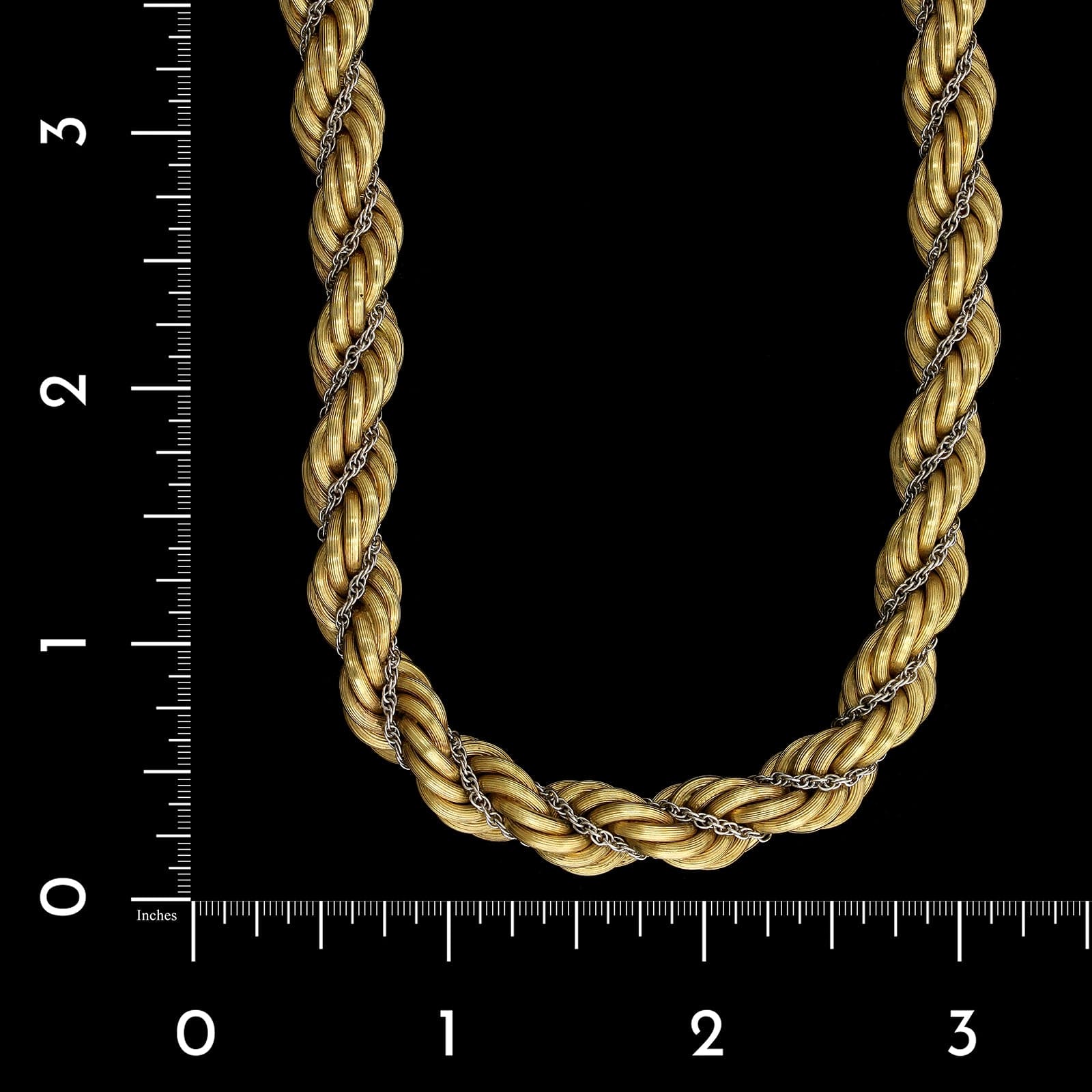 18K Two-tone Gold Estate Twisted Rope Necklace