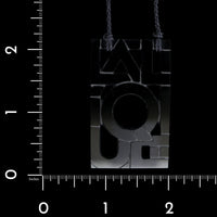 Lalique Black Crystal Estate Logo Pendant Necklace