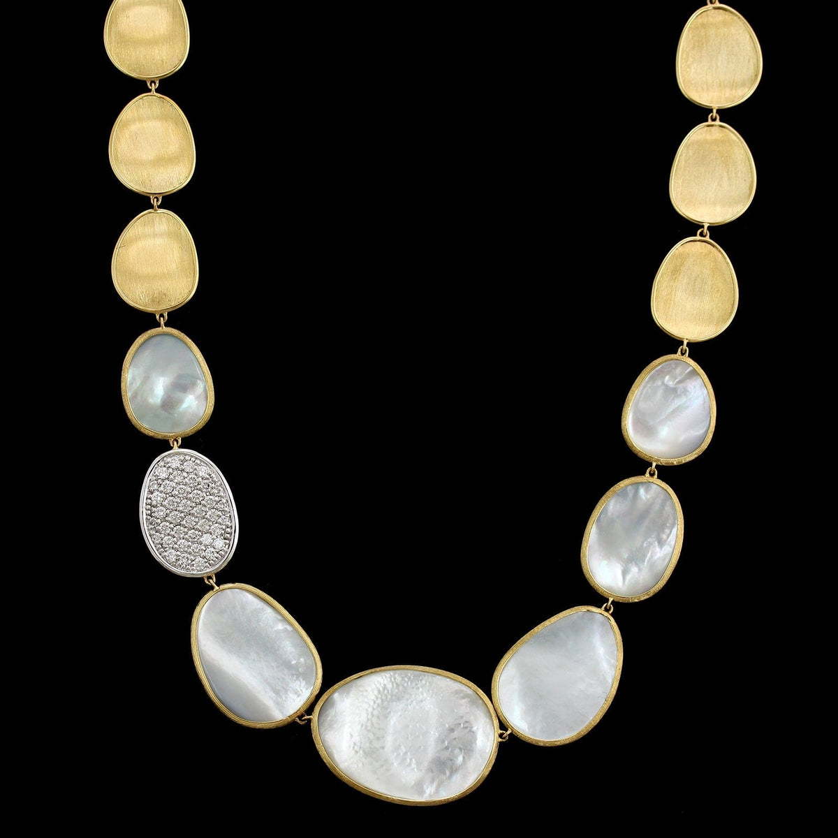 Marco Bicego 18K Two-tone Gold Estate Mother of Pearl and Diamond Lunaria Necklace