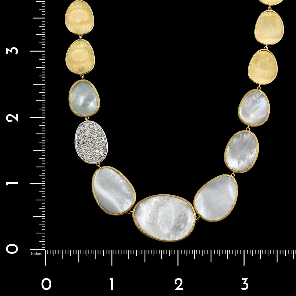 Marco Bicego 18K Two-tone Gold Estate Mother of Pearl and Diamond Lunaria Necklace