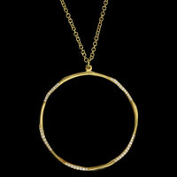 Ron Hami 18K Yellow Gold Estate Diamond Circle Pendant Necklace