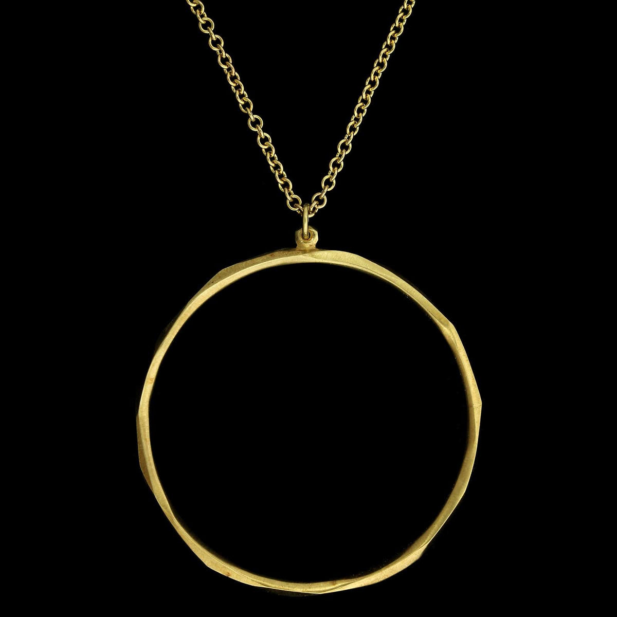 Ron Hami 18K Yellow Gold Estate Diamond Circle Pendant Necklace