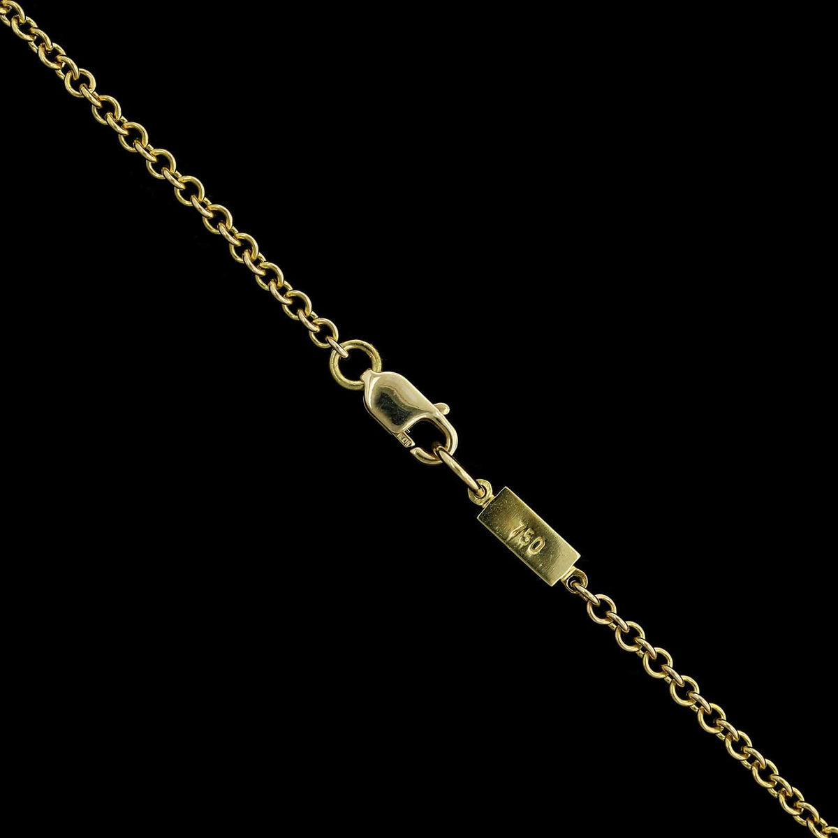 Ron Hami 18K Yellow Gold Estate Diamond Circle Pendant Necklace