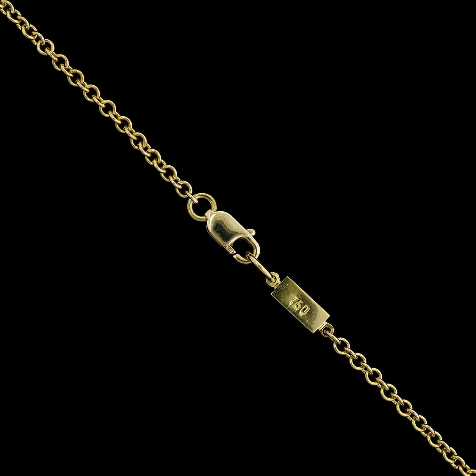 Ron Hami 18K Yellow Gold Estate Diamond Circle Pendant Necklace