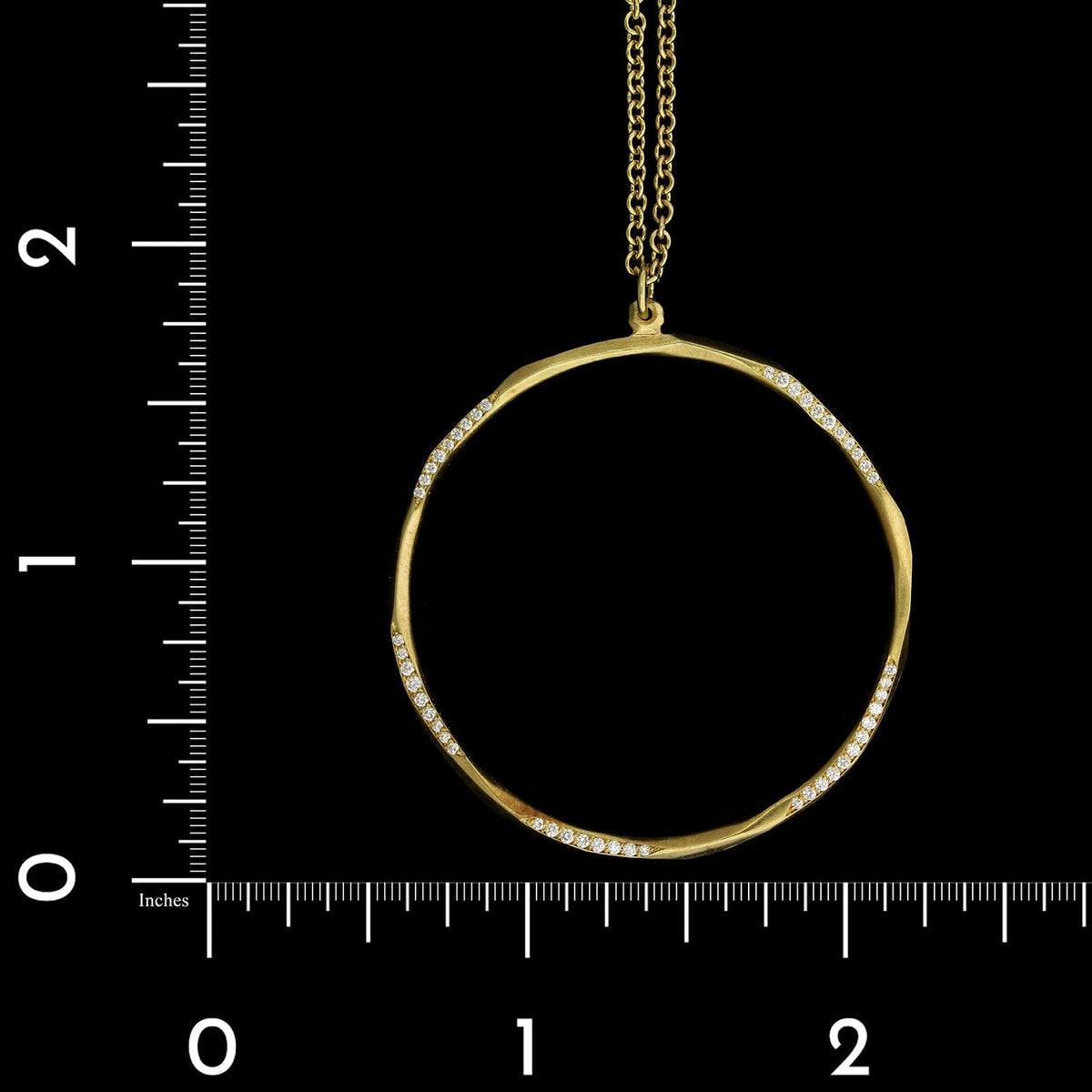 Ron Hami 18K Yellow Gold Estate Diamond Circle Pendant Necklace