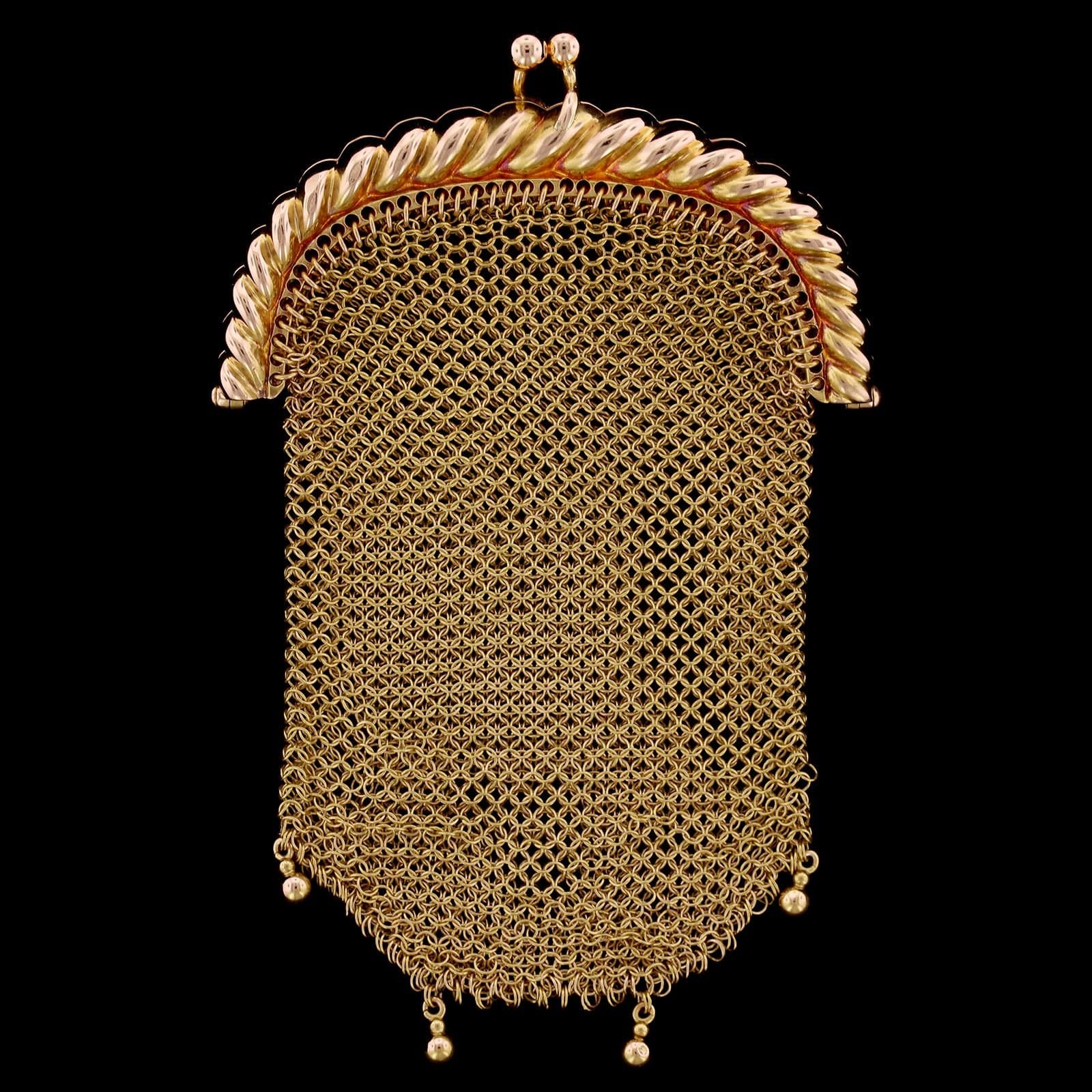 14K Yellow Gold Estate Mesh Coin Purse/Pendant