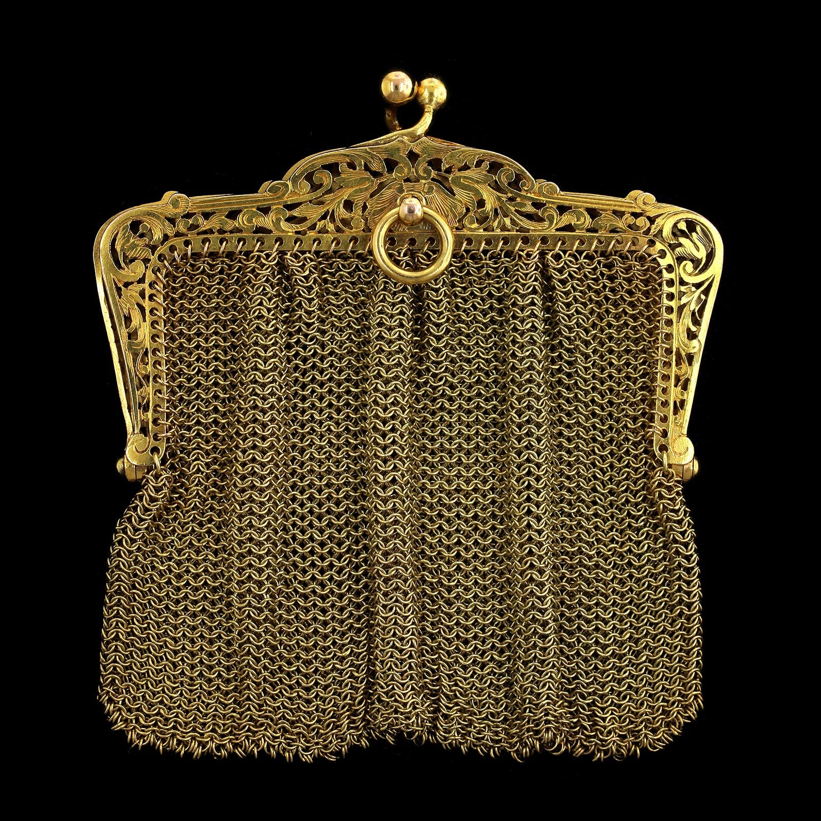Antique Tiffany & Co. 14K Yellow Gold Estate Mesh Purse