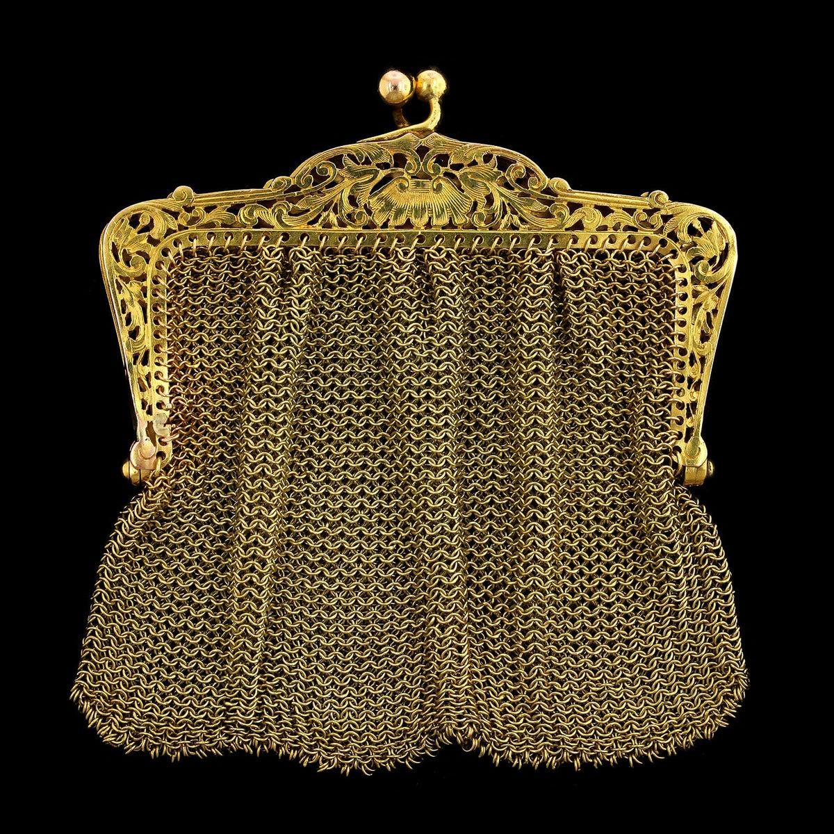 Antique Tiffany & Co. 14K Yellow Gold Estate Mesh Purse