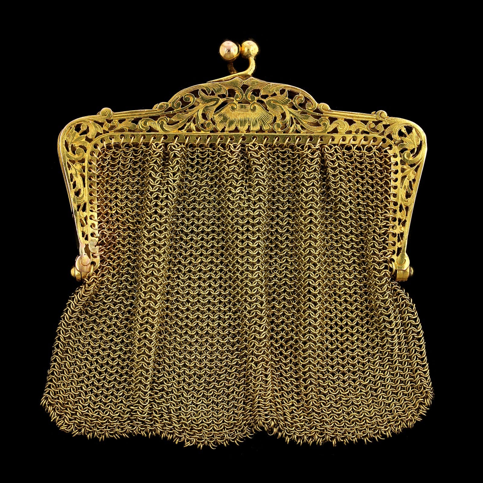 Antique Tiffany & Co. 14K Yellow Gold Estate Mesh Purse