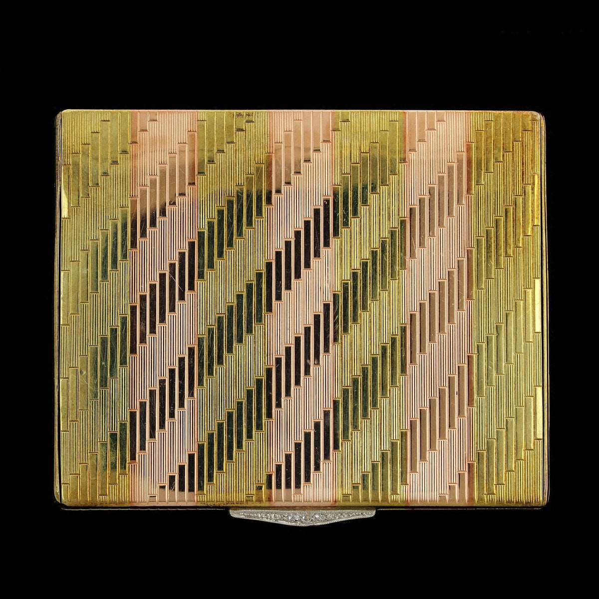 Vintage 14K Rose and Yellow Gold Estate Diamond Compact