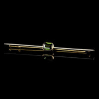 18K Yellow Gold Estate Green Tourmaline Bar Pin