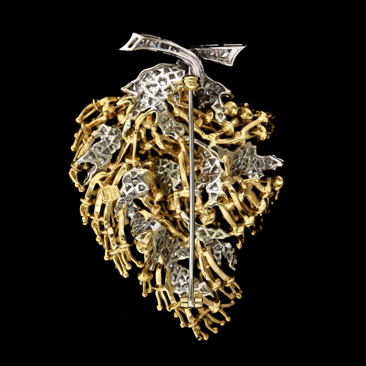 18K Two-tone Gold Estate Diamond Brooch