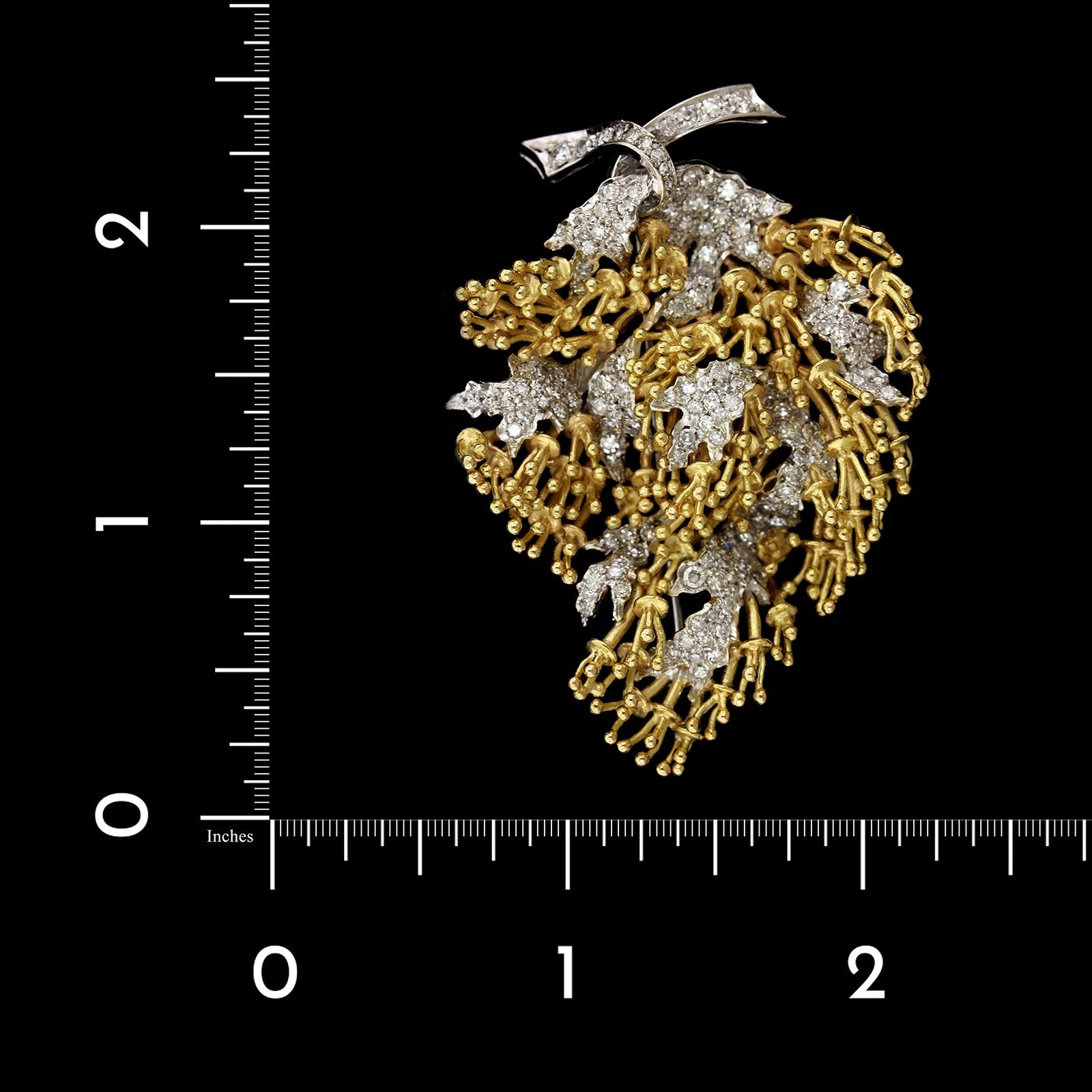 18K Two-tone Gold Estate Diamond Brooch