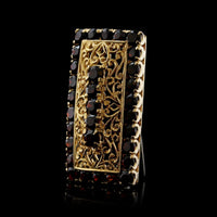 18K Yellow Gold Estate Garnet Pin