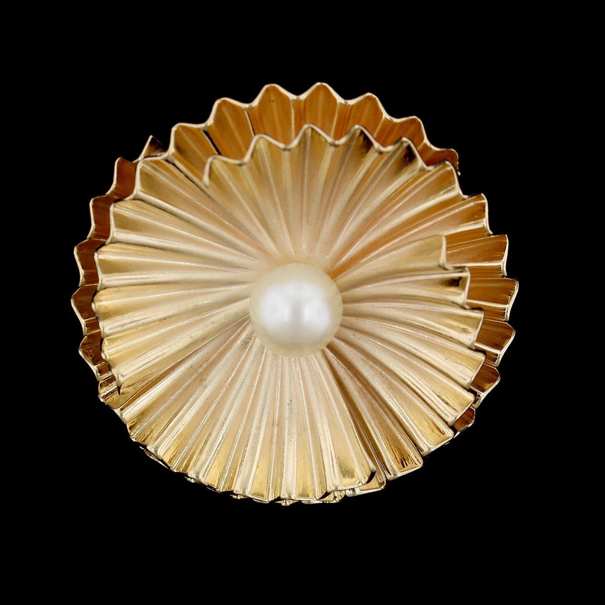 14K Yellow Gold Estate Cultured Pearl Pin