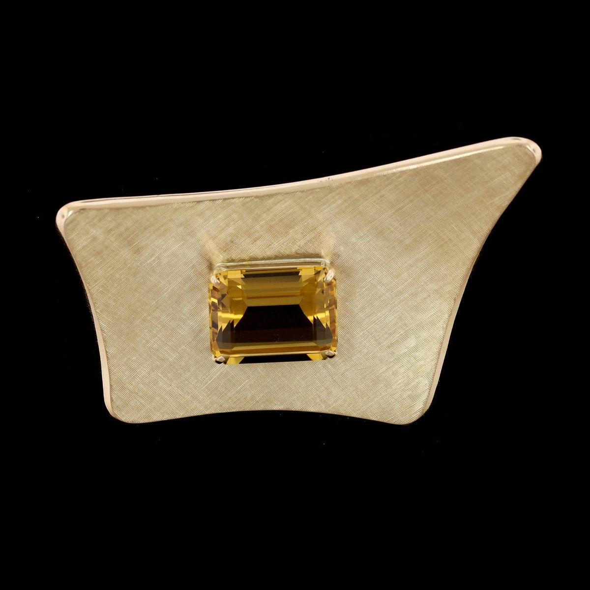 14K Yellow Gold Estate Citrine Pin