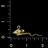 18K Yellow Gold Estate Mouse Pin - France