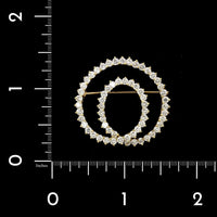 18K Yellow Gold Estate Diamond Swirl Pin