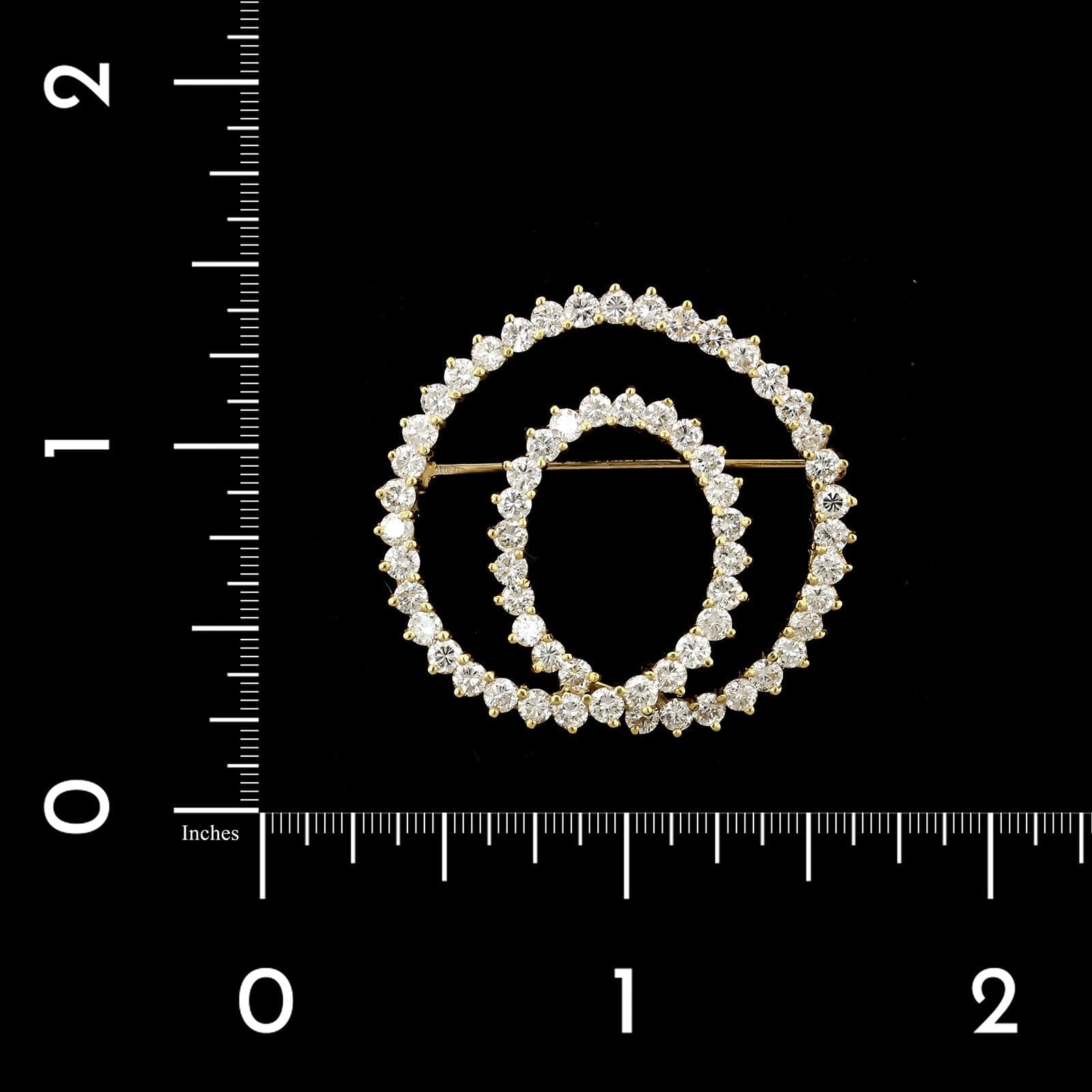 18K Yellow Gold Estate Diamond Swirl Pin