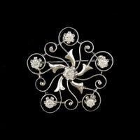 14K White Gold Estate Diamond Pin Pendant