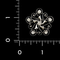 14K White Gold Estate Diamond Pin Pendant