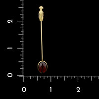 Antique 14K Yellow Gold Estate Garnet Stick Pin