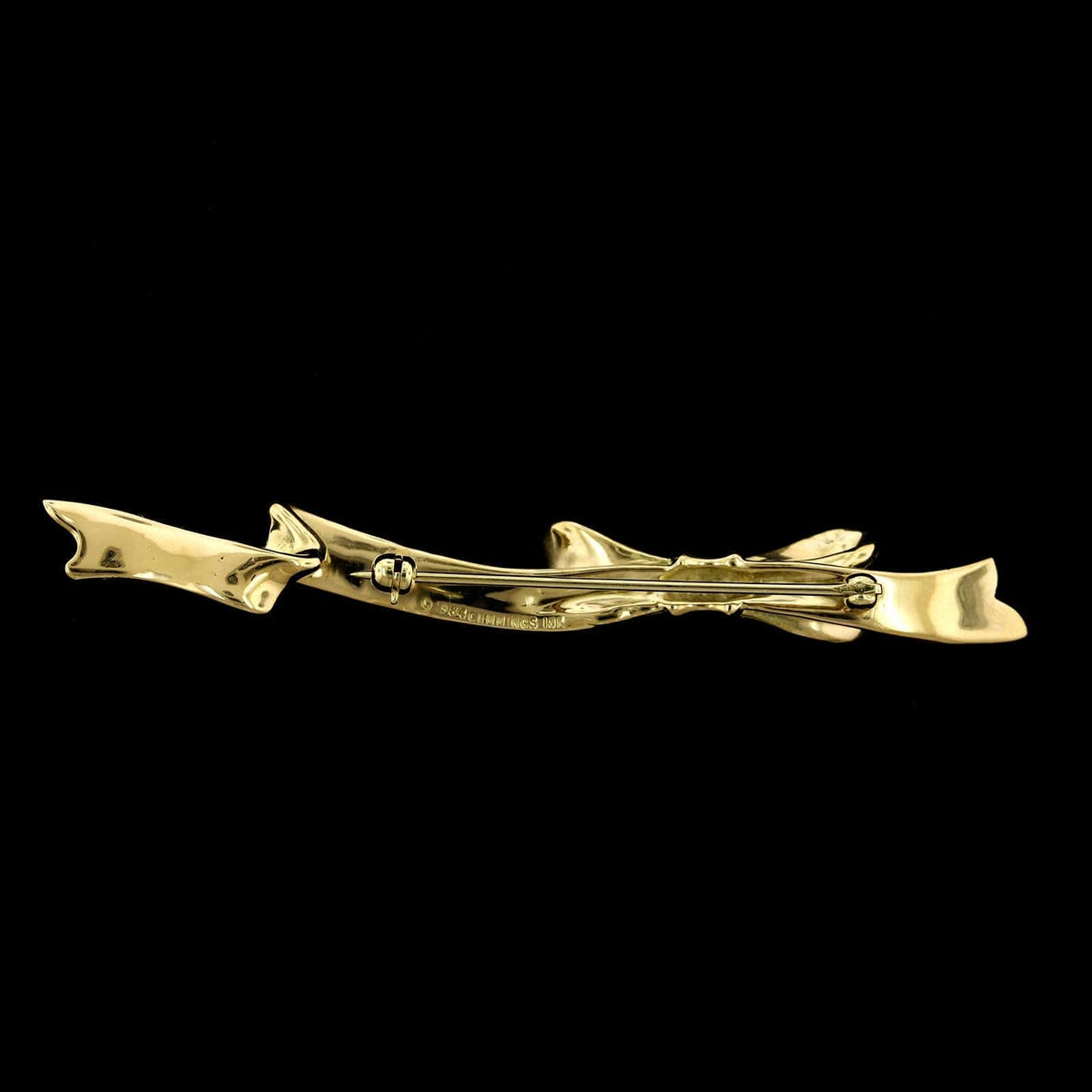 Angela Cummings 18K Yellow Gold Estate Bow Pin, 18k yellow gold, Long's Jewelers