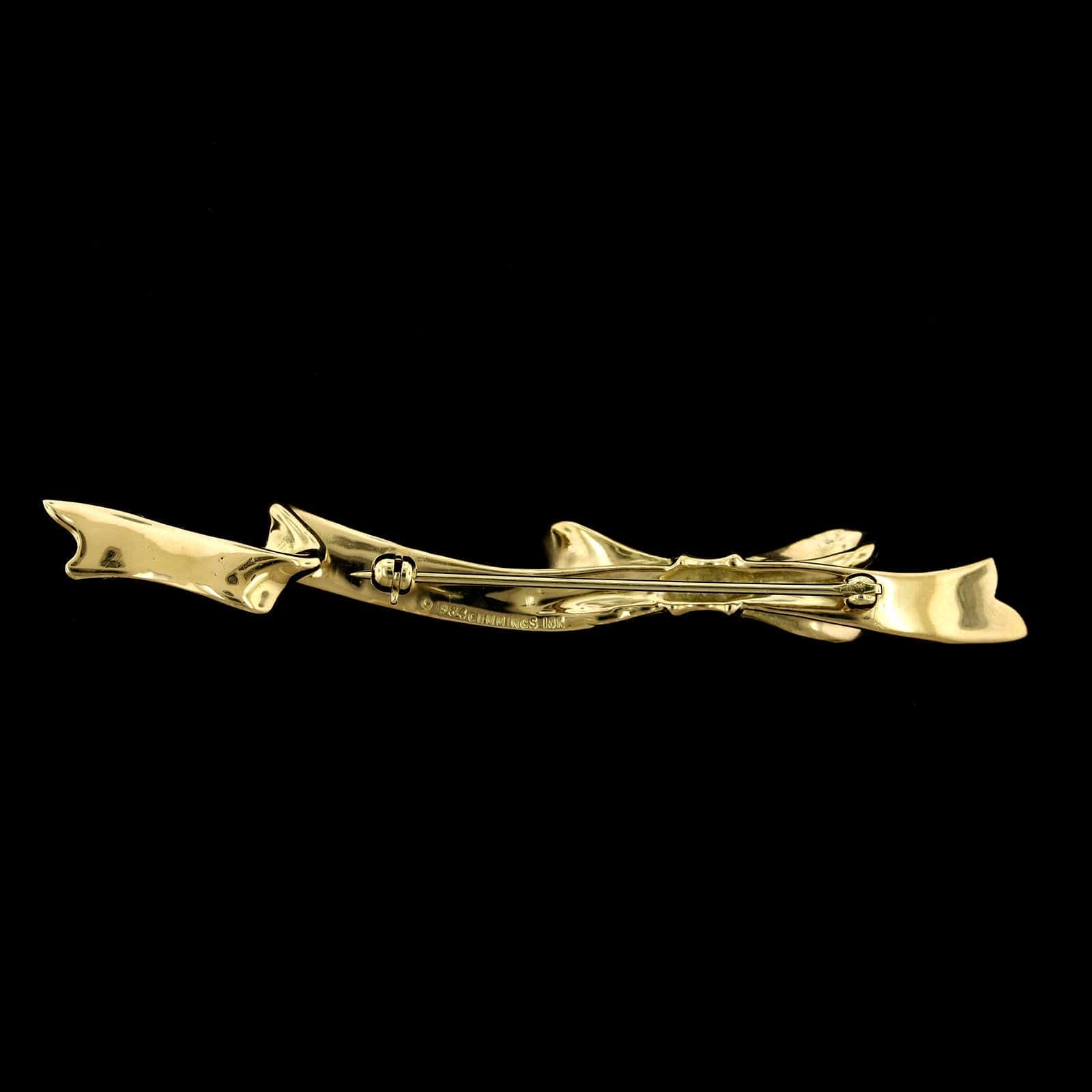 Angela Cummings 18K Yellow Gold Estate Bow Pin, 18k yellow gold, Long's Jewelers