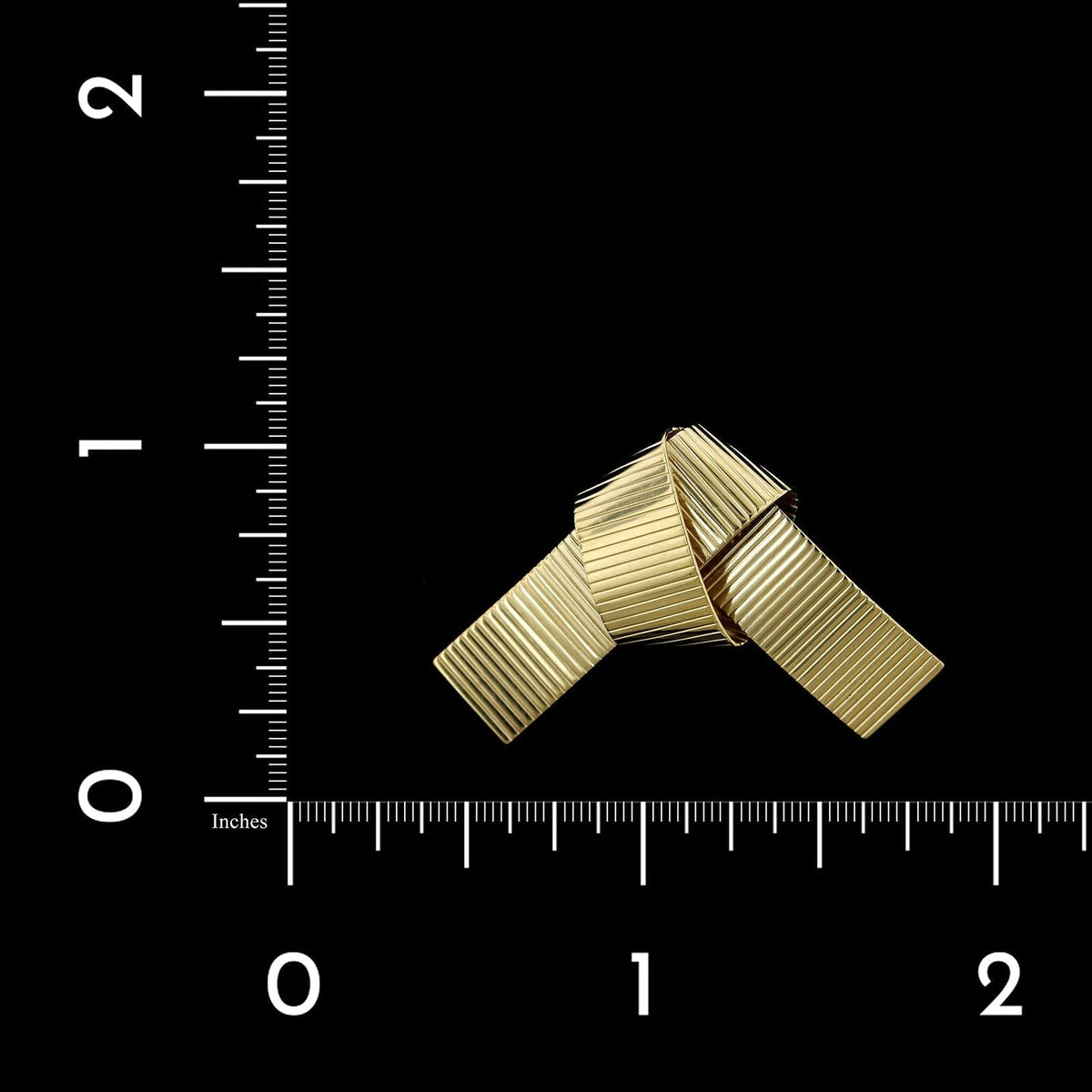 14K Yellow Gold Estate Ribbon Pin, 14k yellow gold, Long's Jewelers