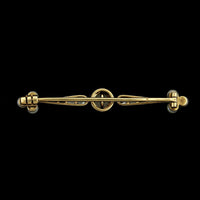 Antique 18K Yellow Gold Estate and Platinum Diamond Pin, France, 18k yellow gold and platinum, Long's Jewelers