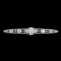 14K White Gold Estate Diamond Pin