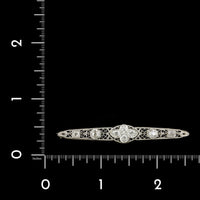 14K White Gold Estate Diamond Pin