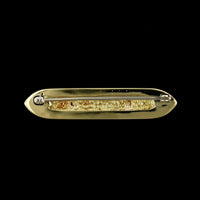 18K Yellow Gold Estate Sapphire and Diamond Pin