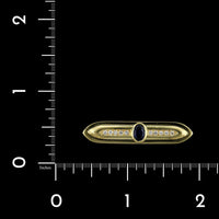18K Yellow Gold Estate Sapphire and Diamond Pin