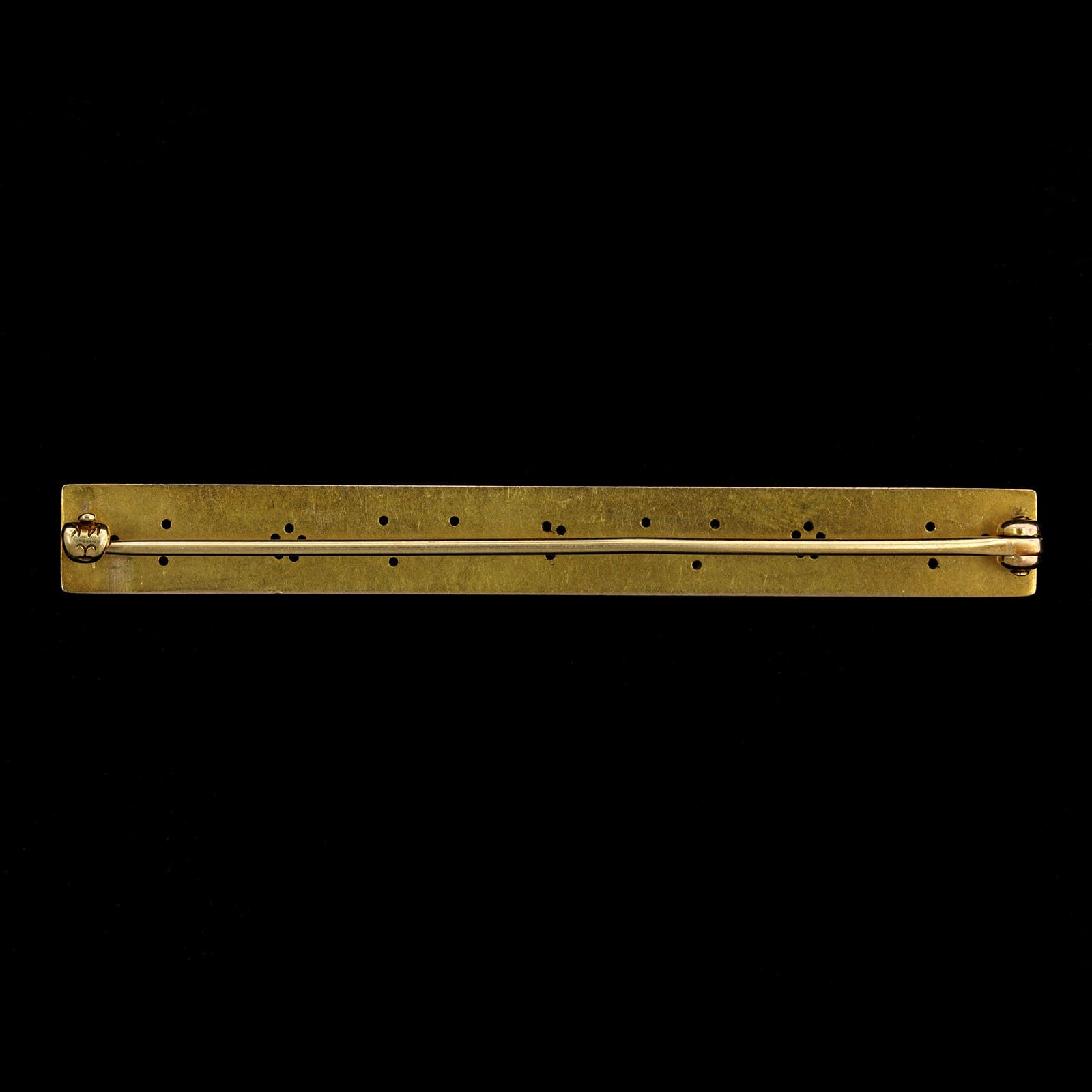 Krementz Art Nouveau 14K Yellow Gold Estate Floral Bar Bin