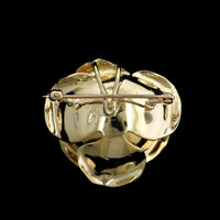 14K Yellow Gold Estate Diamond Flower Pin